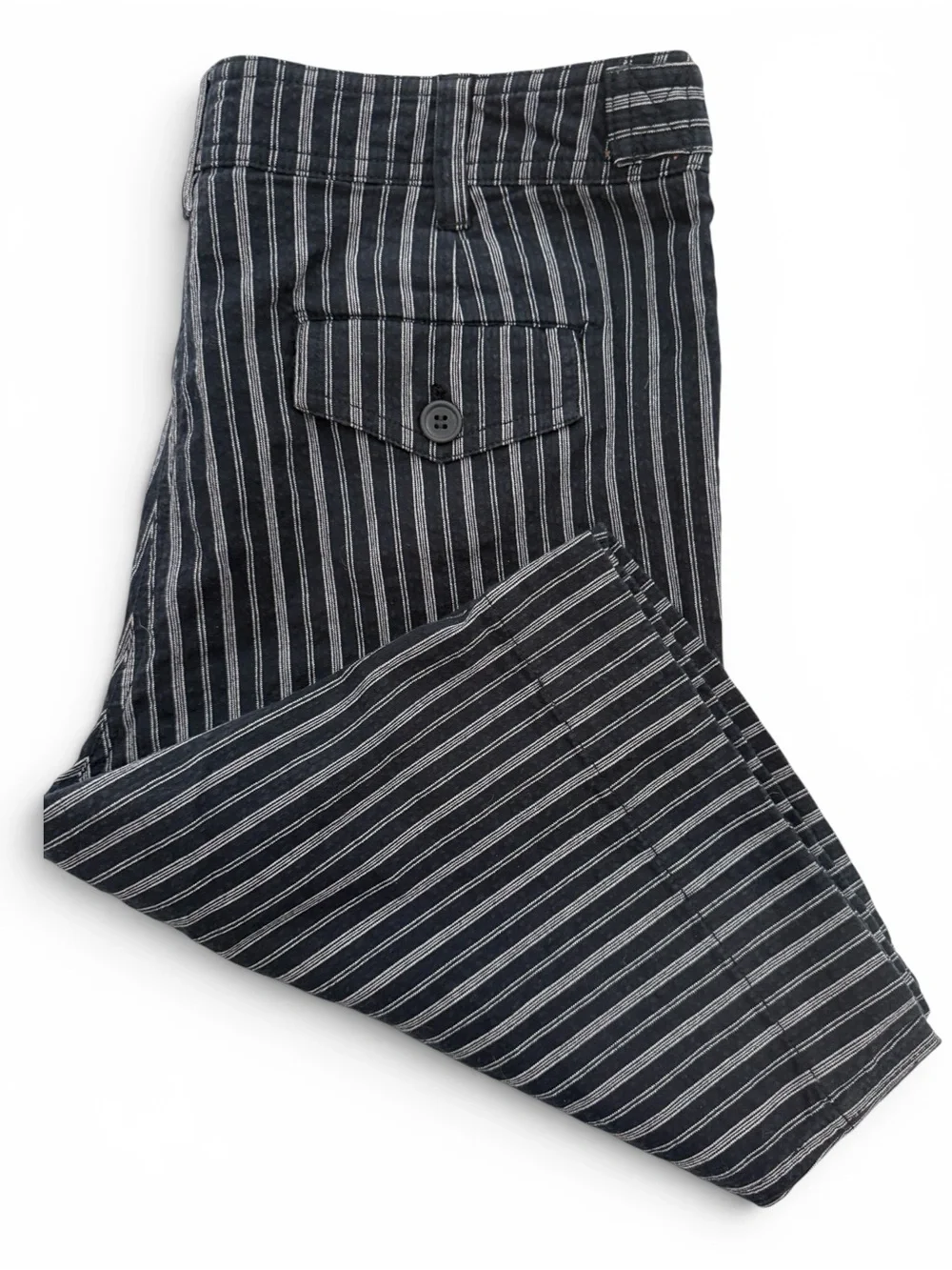Jones New York Sport Dark Navy White Striped Bermuda Shorts Cotton Stretch 12